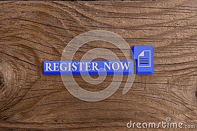 Word writing text Register Now. Business concept for Name in an Official List Enlist to be a Member Sign up Different Stock Photo