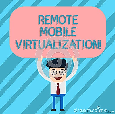 Word writing text Remote Mobile Virtualization. Business concept for can remotely control an Android virtual machine Man Stock Photo
