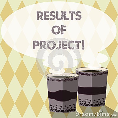 Word writing text Results Of Projects. Business concept for consequence or outcome from certain actions Steps Two To Go Stock Photo