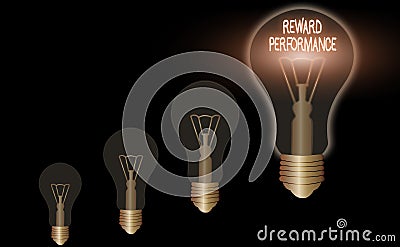 Word writing text Reward Performance. Business concept for Appraisal Recognize workers Relative Worth to the company Stock Photo