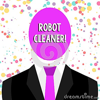 Word writing text Robot Cleaner. Business concept for Intelligent programming and a limited vacuum cleaning system Stock Photo