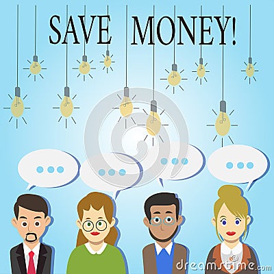 Word writing text Save Money. Business concept for Reduce expenses Make a fund from earnings. Stock Photo