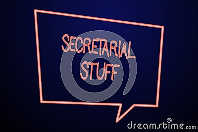 Word writing text Secretarial Stuff. Business concept for Secretary belongings Things owned by demonstratingal assistant Stock Photo