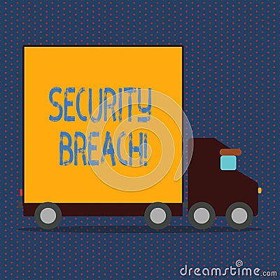 Word writing text Security Breach. Business concept for Unauthorized access to Data Network Applications Devices. Stock Photo