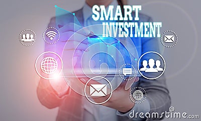 Word writing text Smart Investment. Business concept for Allocating funds to an asset or committing capital Stock Photo