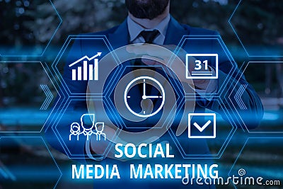 Word writing text Social Media Marketing. Business concept for use of Website and Network to promote Product Service Stock Photo