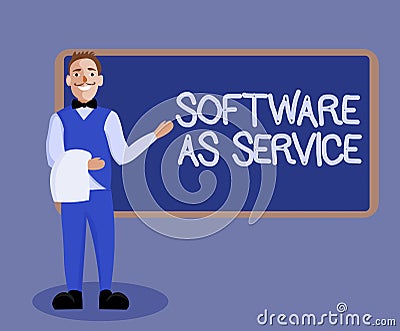 Word writing text Software As Service. Business concept for On Demand licensed on Subscription and centrally hosted Stock Photo