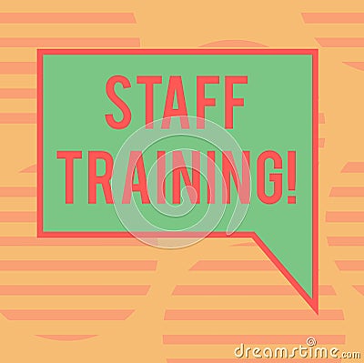 Word writing text Staff Training. Business concept for Teaching Teamwork new things Employee Education Preparation Blank Stock Photo