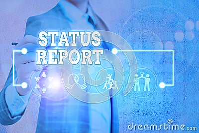 Word writing text Status Report. Business concept for document relating a situation of something such as a project Stock Photo