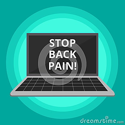 Word writing text Stop Back Pain. Business concept for Medical treatment for physical symptoms painful muscles. Stock Photo