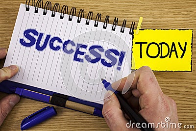 Word writing text Success Motivational Call. Business concept for Achievement Accomplishment of some purpose written by Marker in Stock Photo