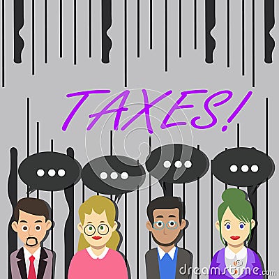 Word writing text Taxes. Business concept for Money deanalysisded by a government for its support. Stock Photo