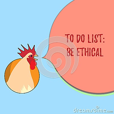 Word writing text To Do List Be Ethical. Business concept for plan or reminder that is built in an ethical culture Stock Photo