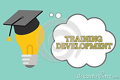 Word writing text Training Development. Business concept for Learn and Expand skills and knowledge Program Stock Photo