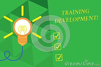 Word writing text Training Development. Business concept for Learn and Expand skills and knowledge Program Big idea Stock Photo