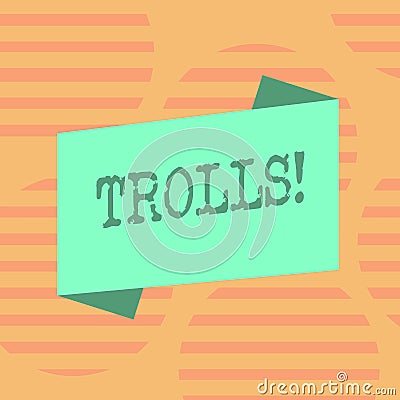Word writing text Trolls. Business concept for Online troublemakers posting provocative inflammatory messages Blank Stock Photo
