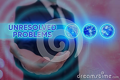 Word writing text Unresolved Problems. Business concept for those Queries no one can answer Unanswerable Questions Elements of Stock Photo