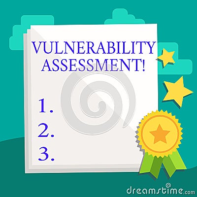 Word writing text Vulnerability Assessment. Business concept for defining identifying prioritizing vulnerabilities White Stock Photo