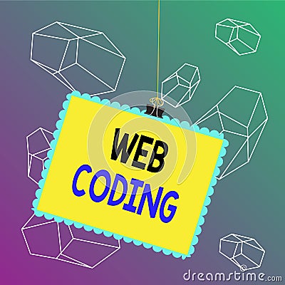 Word writing text Web Coding. Business concept for work involved in developing a web site for the Internet Stamp stuck Stock Photo