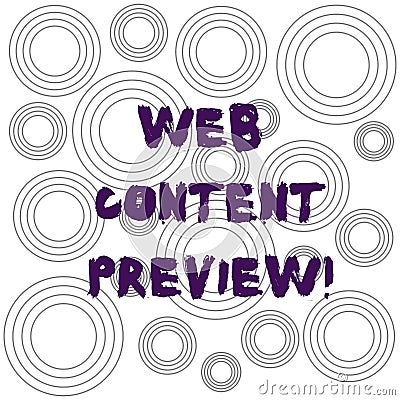 Word writing text Web Content Preview. Business concept for textual visual aural that encountered of user experience Stock Photo