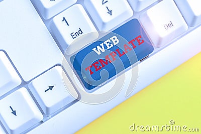 Word writing text Web Template. Business concept for predesigned or plug in webpage or set of HTML webpages White pc Stock Photo
