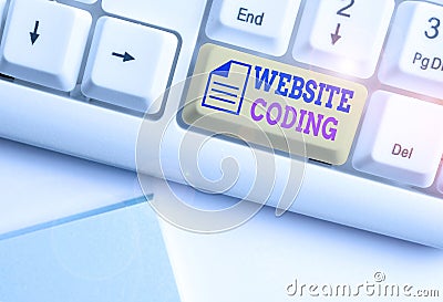 Word writing text Website Coding. Business concept for system of symbols and rules used to represent instructions Stock Photo