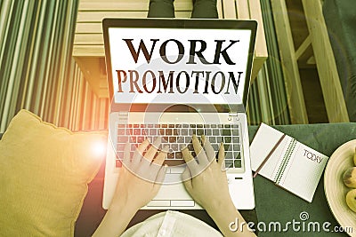 Word writing text Work Promotion. Business concept for advancement of an employee within a company position Stock Photo