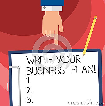 Word writing text Write Your Business Plan. Business concept for Establish steps to accomplish company goals Hu analysis Stock Photo
