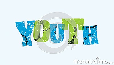 Youth Concept Stamped Word Art Illustration Vector Illustration