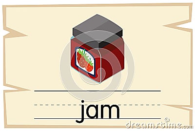 Wordcard design for word jam Vector Illustration