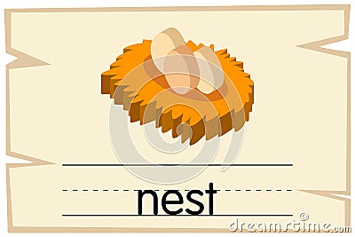 Wordcard template for word nest Vector Illustration