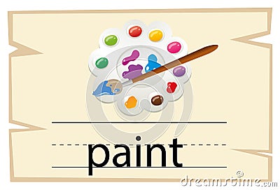 Wordcard template for word paint Vector Illustration