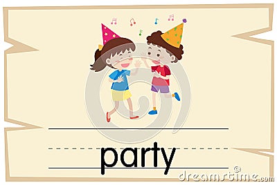 Wordcard template for word party Vector Illustration