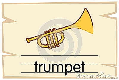 Wordcard template for word trumpet Vector Illustration