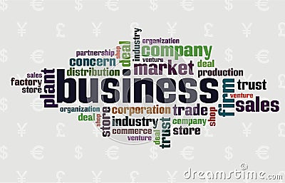 Wordcloud of business Vector Illustration