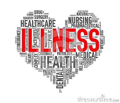 Wordcloud healthcare heart concept illness Stock Photo