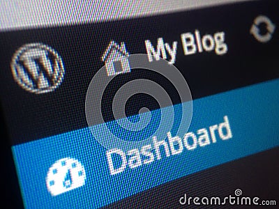 Wordpress blog dashboard Editorial Stock Photo