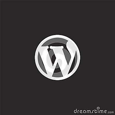 wordpress icon. Filled wordpress icon for website design and mobile, app development. wordpress icon from filled social collection Vector Illustration