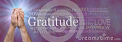 Words associated with Gratitude Prayer Stock Photo