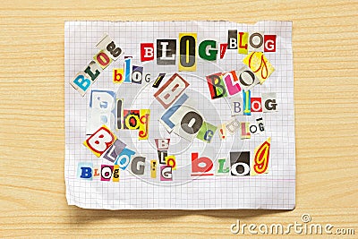Words BLOG from various letters Stock Photo