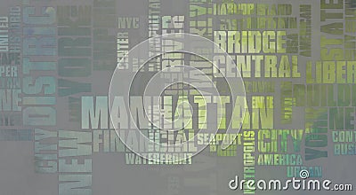 Words Cloud. New York Manhattan Stock Photo