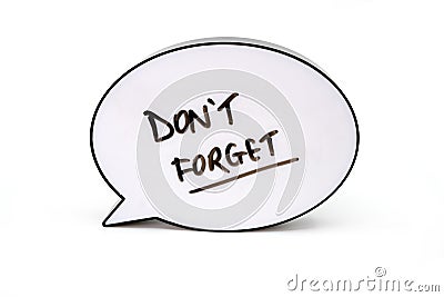 The words don`t forget Stock Photo