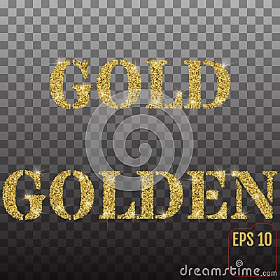 The words `GOLD` and `GOLDEN` Vector Illustration