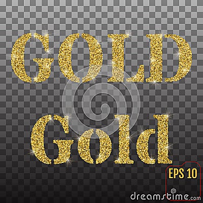 The words `Gold` and `GOLD` Vector Illustration