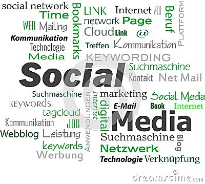 Social media cloud Stock Photo