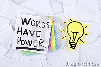 Words Have Power Stock Photo