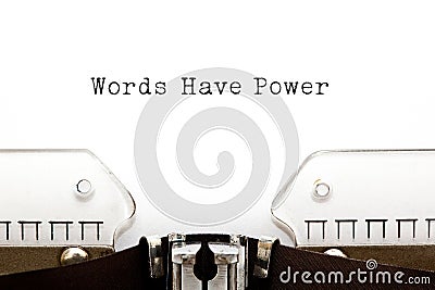 Words Have Power Typewriter Stock Photo