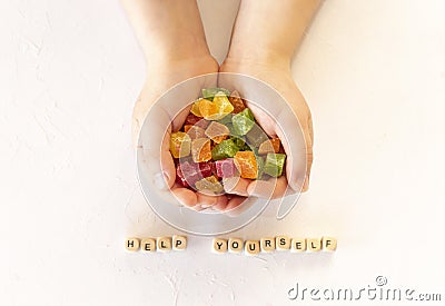 Words help yourself Stock Photo