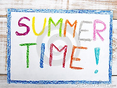 Words SUMMER TIME Stock Photo