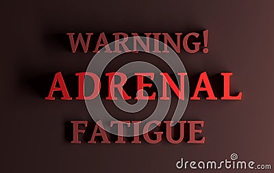 Words Warning Adrenal Fatigue Cartoon Illustration